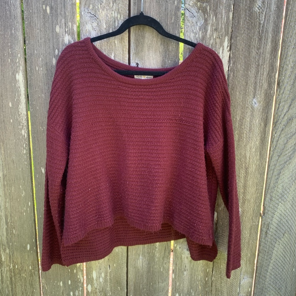 Maroon Cropped Sweater